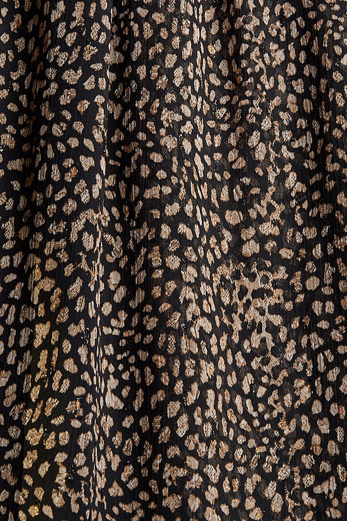 Chiffon-Kleid mit Print und Gitzereffekt, BLACK, detail image number 5