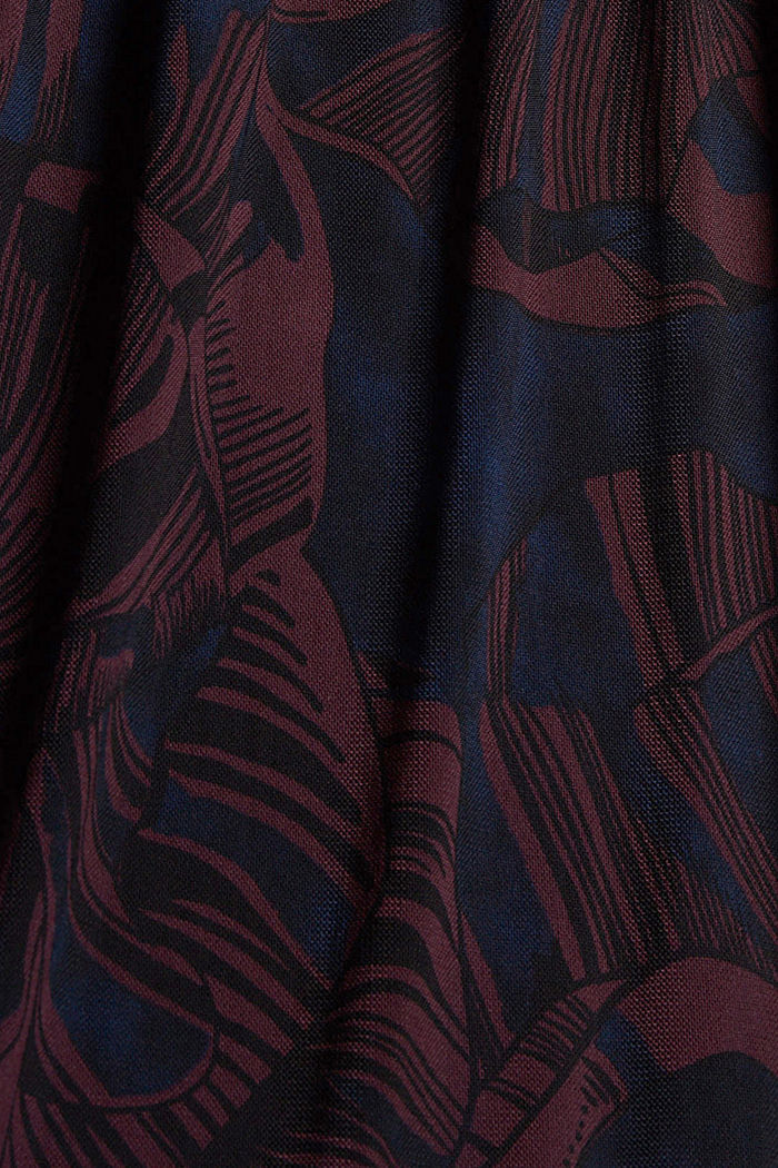 Mesh-Kleid mit Print in Midilänge, BORDEAUX RED, detail image number 4