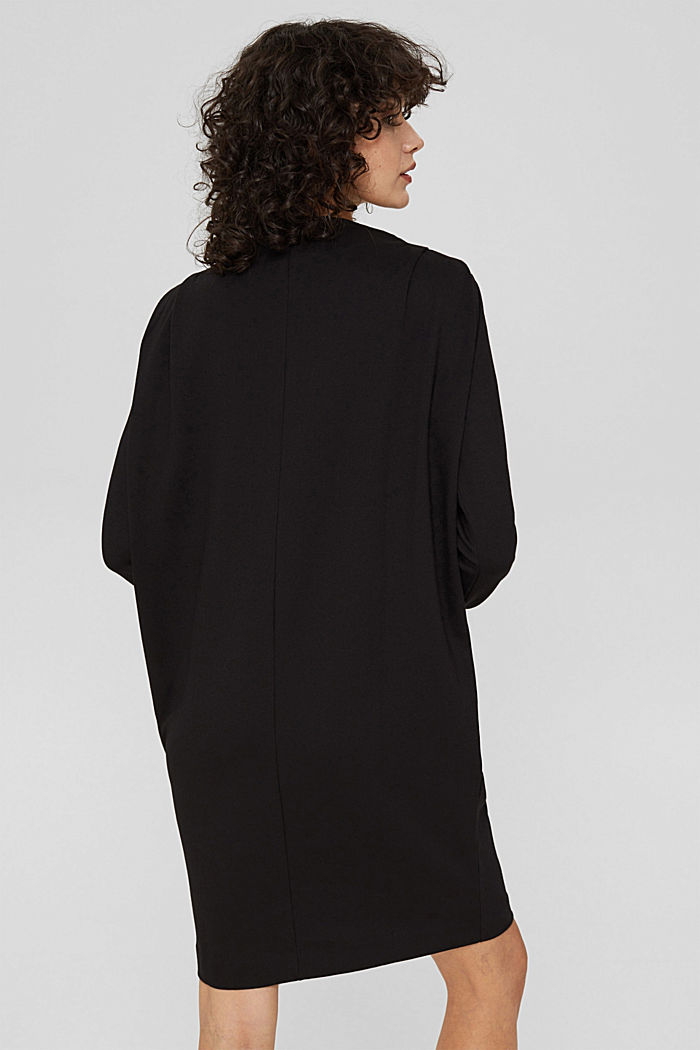 Kleid mit gerafften Schultern, LENZING™ ECOVERO™, BLACK, detail image number 2
