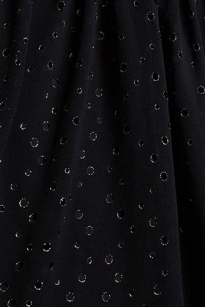 Gerecycled: chiffon jurk met glitters, BLACK, detail image number 4