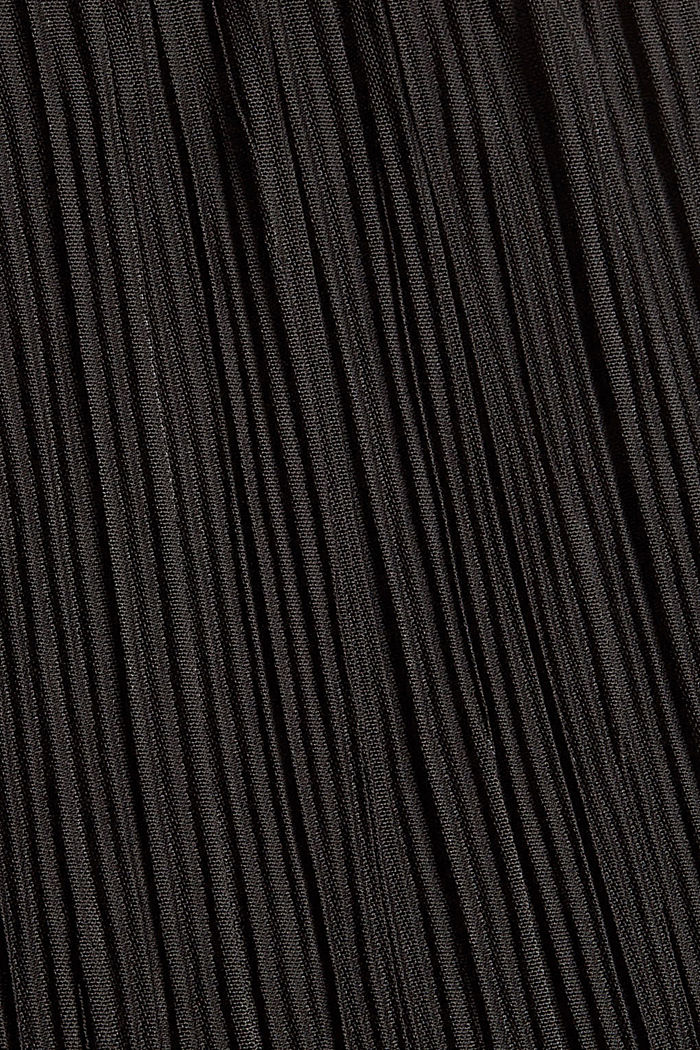 Geplooide jurk met volants, BLACK, detail image number 4