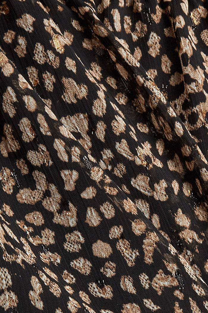 Chiffon blouse met print en glittereffect, BLACK, detail image number 4