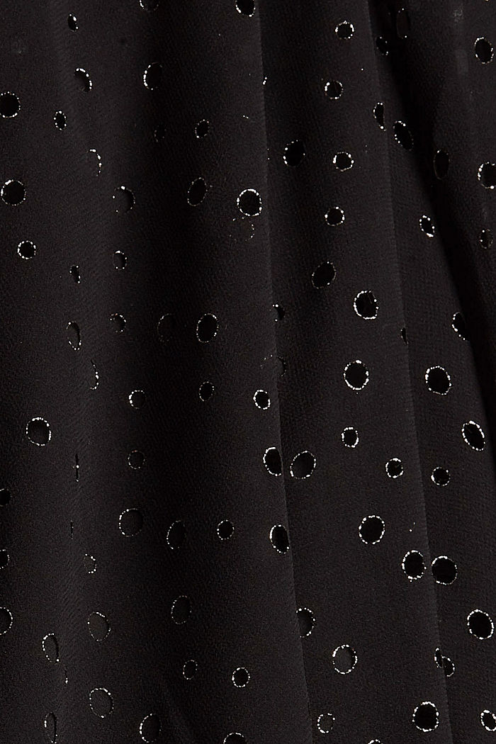 Gerecycled: chiffon blouse met glitter, BLACK, detail image number 4