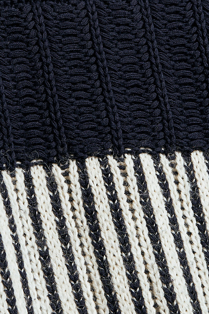 Pull-over à col roulé en coton mélangé, NAVY, detail image number 4