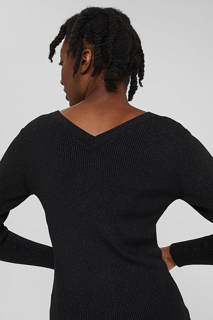 Glitzer-Sweater mit LENZING™ ECOVERO™, BLACK, detail image number 5
