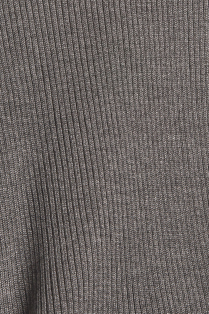 Mit Wolle: gerippter Pullover mit Rüschen, MEDIUM GREY, detail image number 4