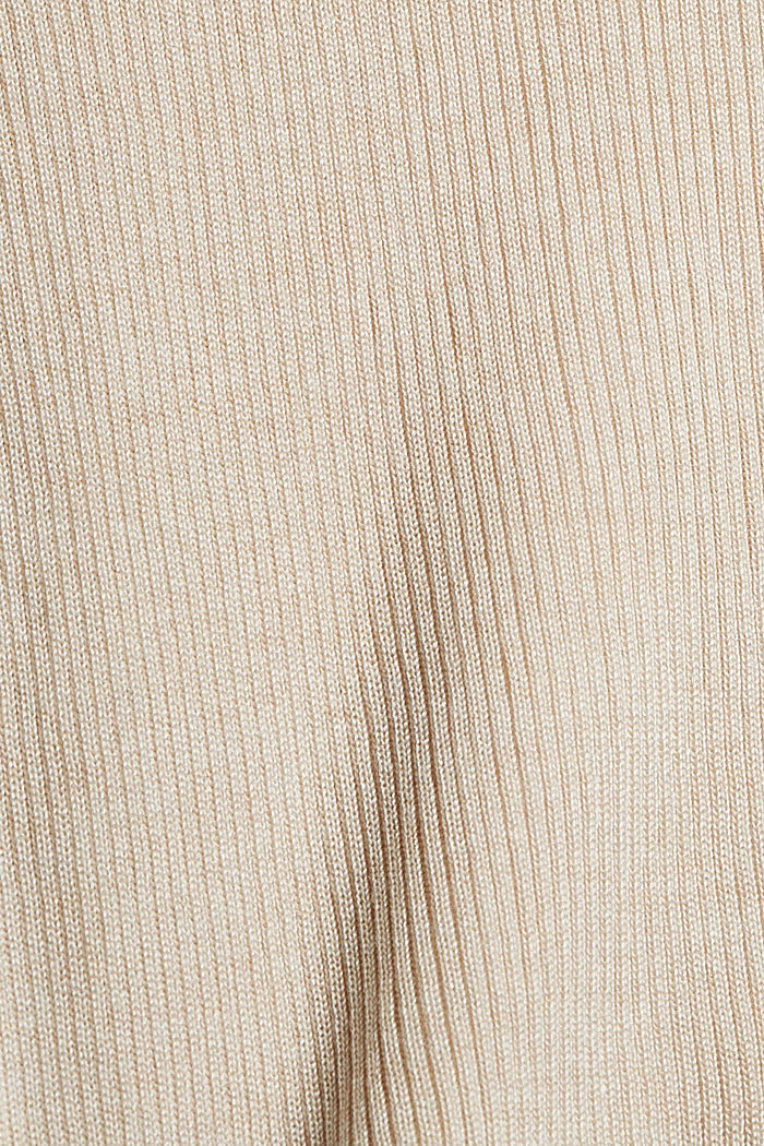Mit Wolle: gerippter Pullover mit Rüschen, SAND, detail image number 4