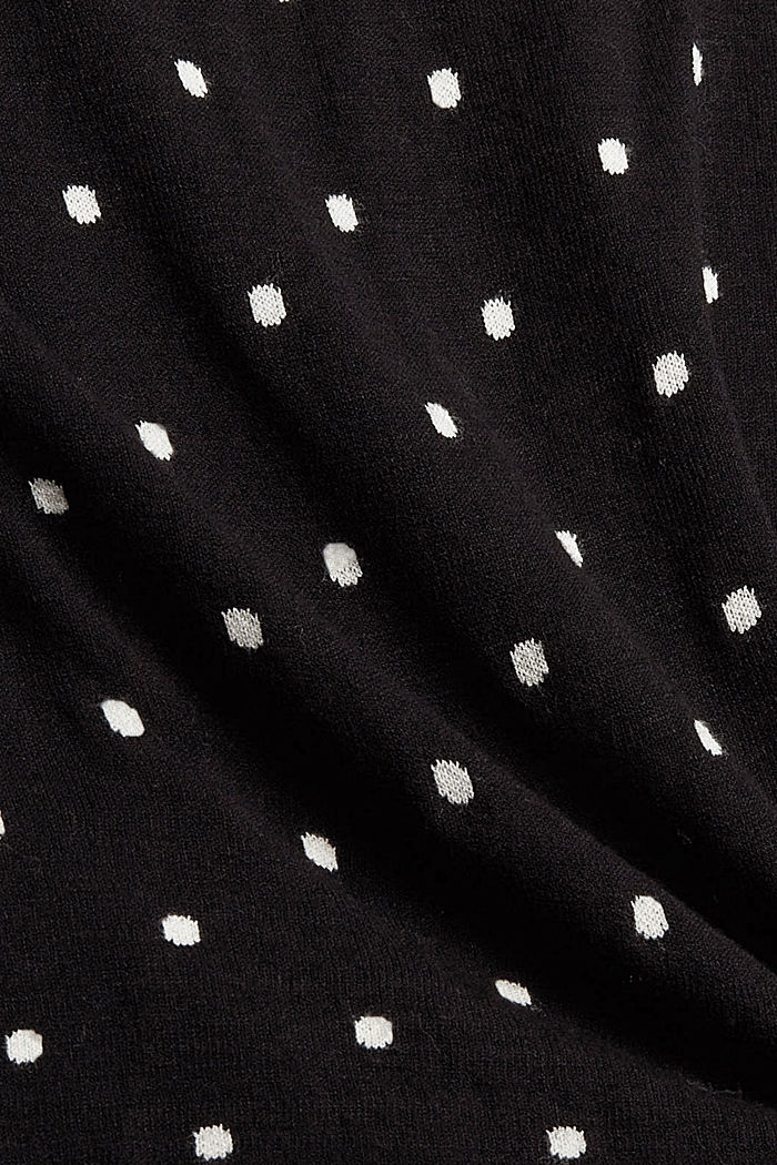 Gestippelde trui met LENZING™ ECOVERO™, BLACK, detail image number 4
