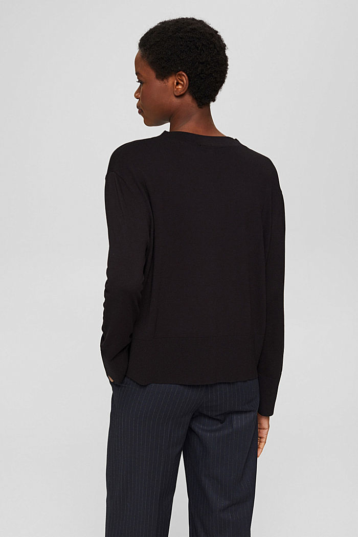 Sweter z cienkiej dzianiny, LENZING™ ECOVERO™, BLACK, detail image number 3