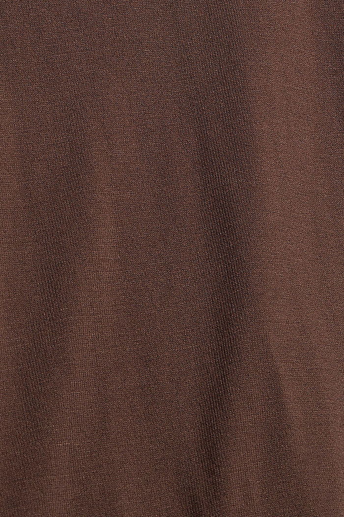 Fijngebreide trui, LENZING™ ECOVERO™, DARK BROWN, detail image number 4