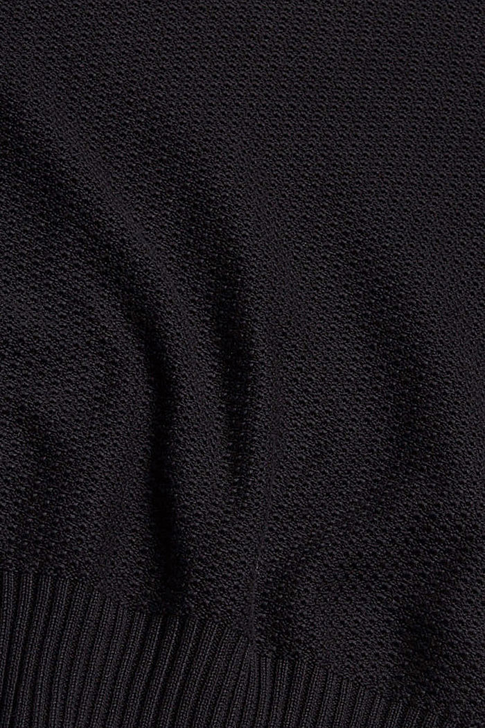 Pullover aus Strukturstrick mit Stehkragen, BLACK, detail image number 4
