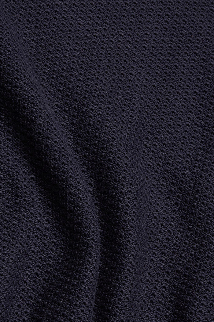 Sweter z fakturowanej dzianiny ze stójką, NAVY, detail image number 4