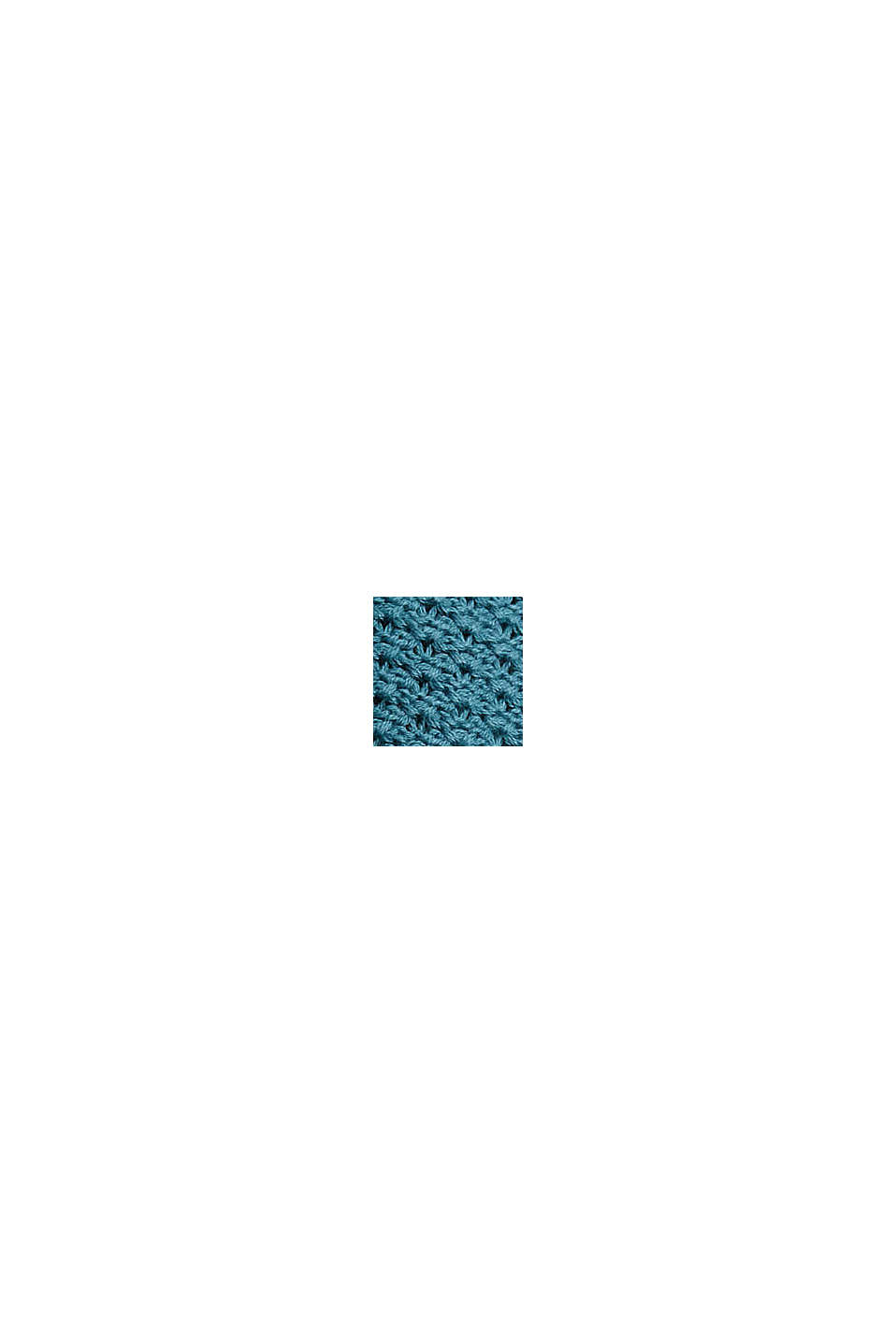 Jersey de punto texturizado con cuello alto, PETROL BLUE, swatch