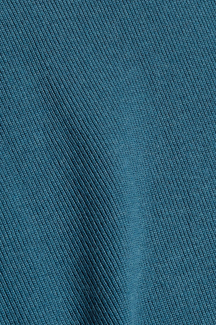Met wol/kasjmier: trui met watervalkraag, PETROL BLUE, detail image number 4