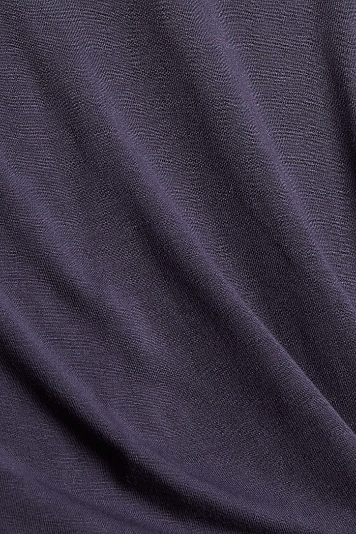 Metallinhohtoinen T-paita, LENZING™ ECOVERO™, DARK BLUE, detail image number 4