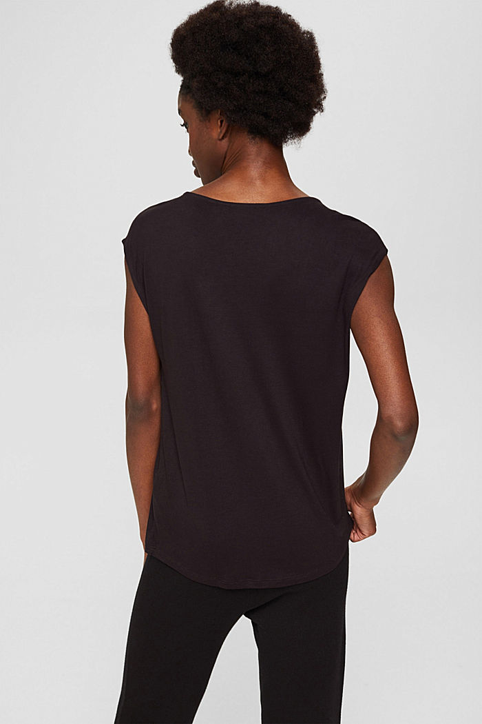Kimallepainettu paita, LENZING™ ECOVEROA™, BLACK, detail image number 3