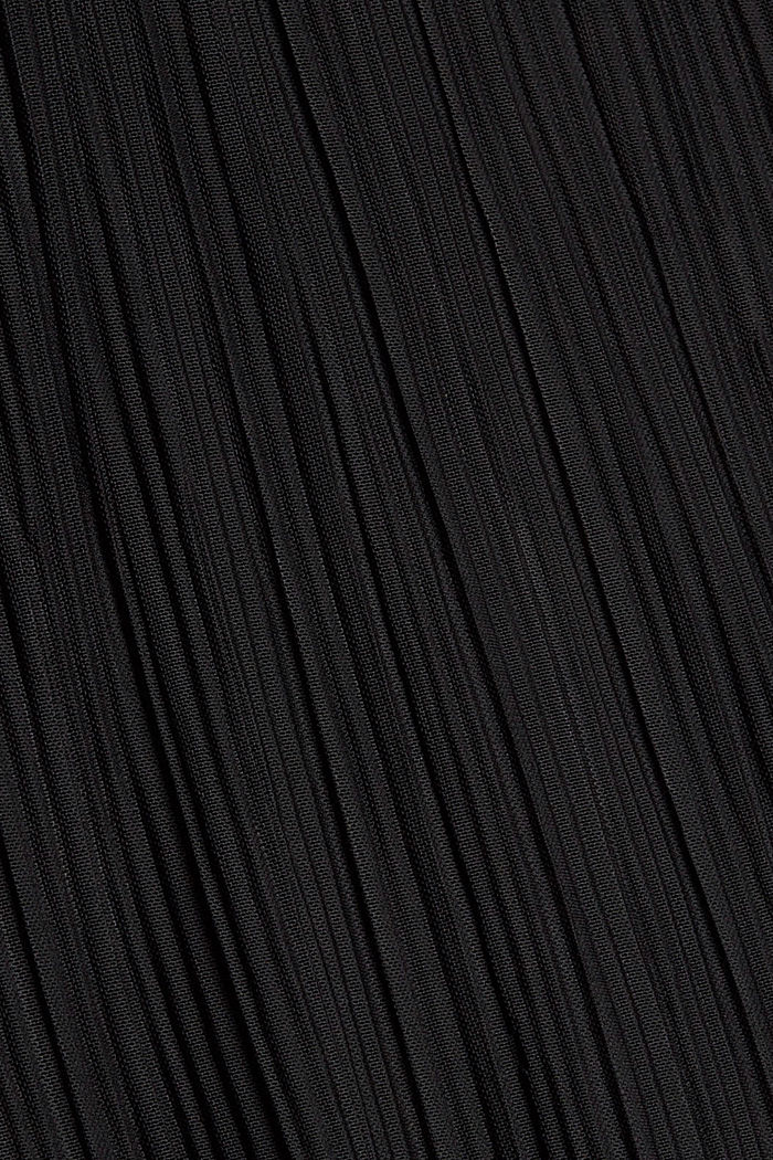 Geplooide top van chiffon met striklint, BLACK, detail image number 4