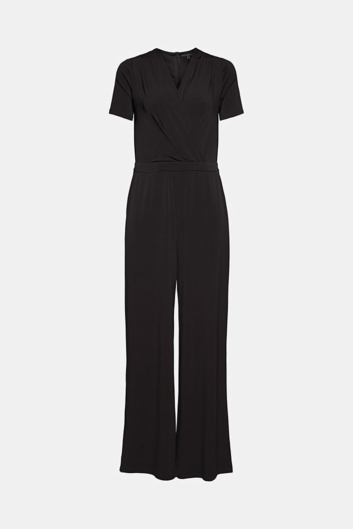 Jersey jumpsuit with a wide leg