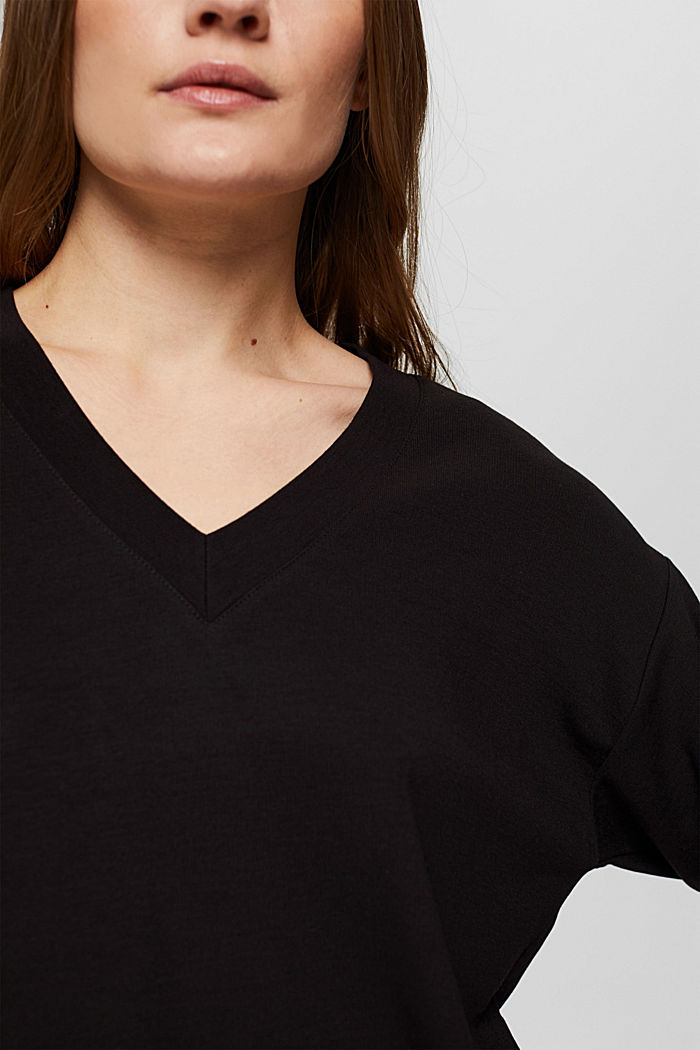 Licht sweatshirt, LENZING™ ECOVERO™, BLACK, detail image number 2
