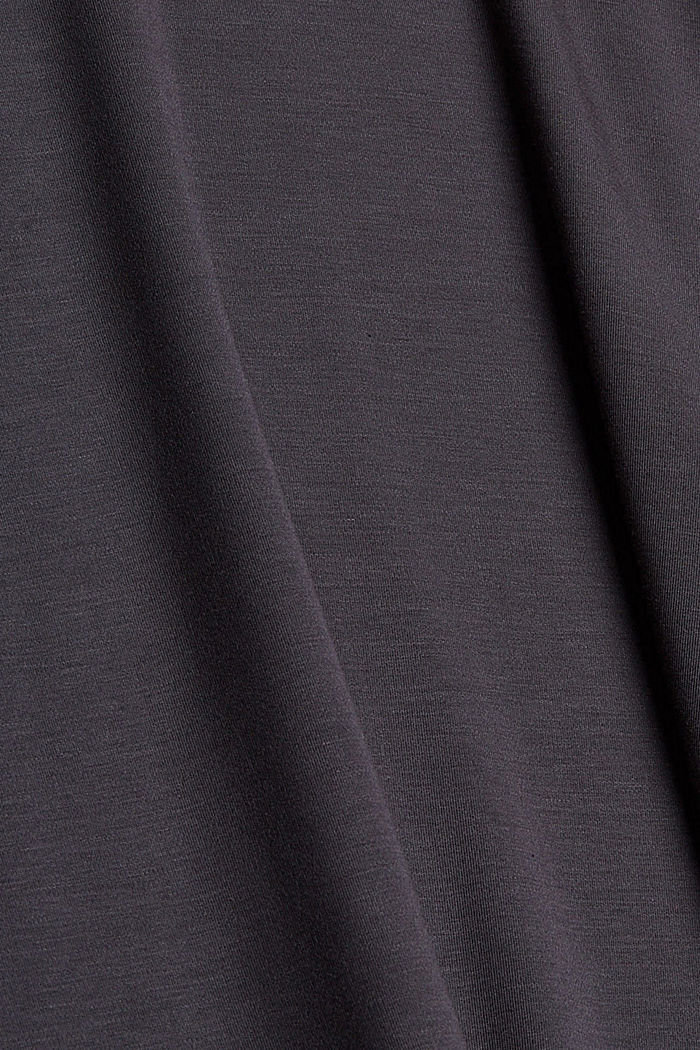 TENCEL™: jersey shirt met col, ANTHRACITE, detail image number 4