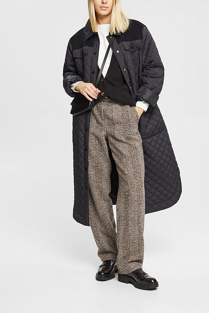羊毛混紡長褲, 黑色, detail-asia image number 2
