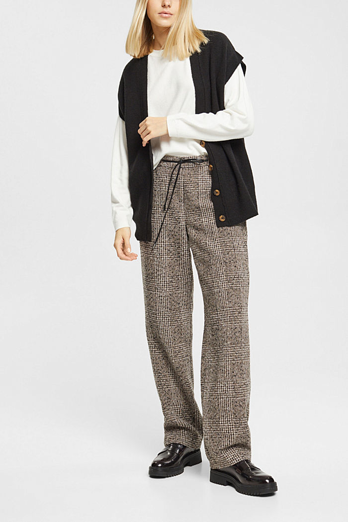 High-rise wool blend trousers, BLACK, detail-asia image number 3