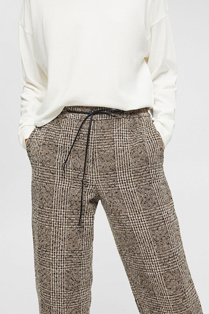 羊毛混紡長褲, 黑色, detail-asia image number 4