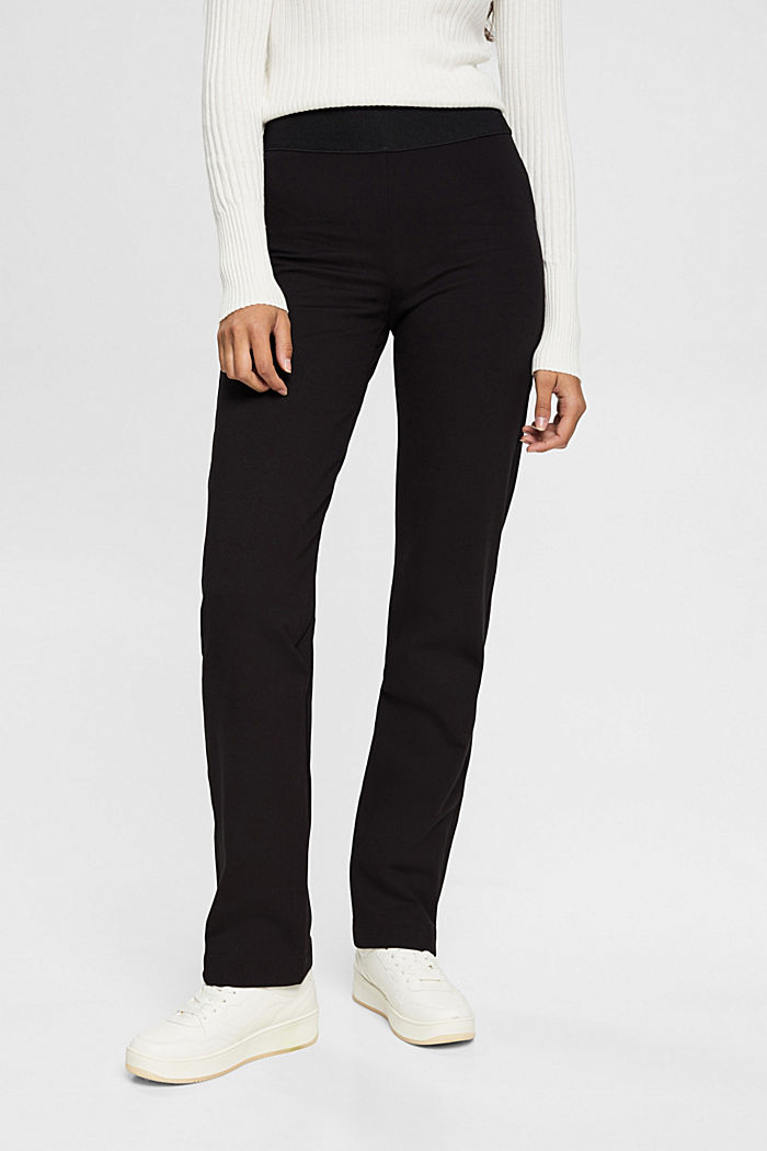 Split hem trousers with zip, BLACK, detail-asia image number 0