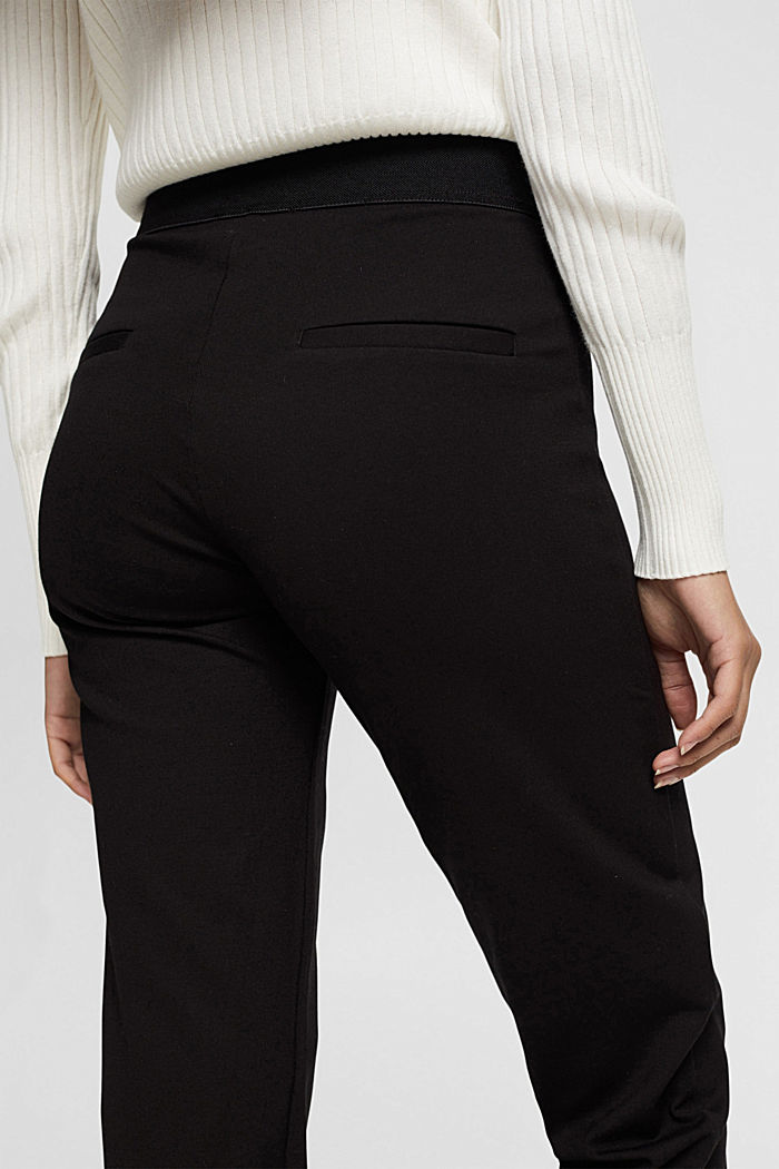 Split hem trousers with zip, BLACK, detail-asia image number 2