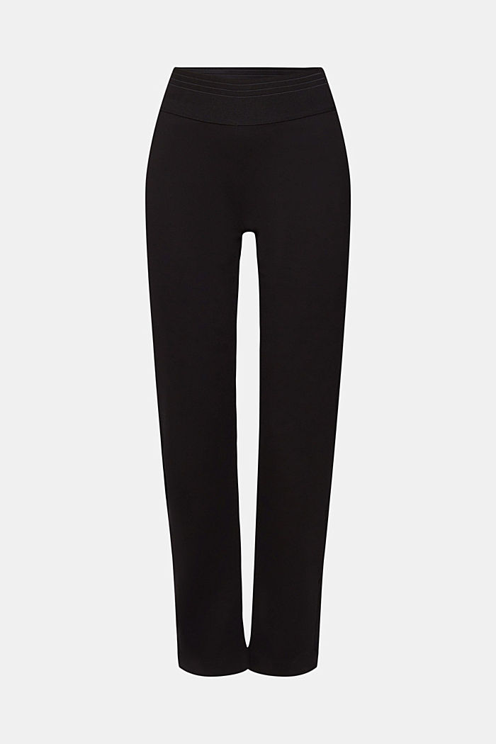 Split hem trousers with zip, BLACK, detail-asia image number 7