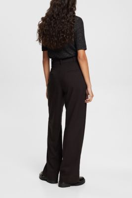 High rise wide leg trousers, BLACK, detail-asia image number 3