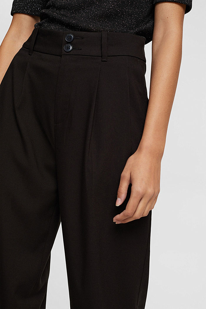 High rise wide leg trousers, BLACK, detail-asia image number 2