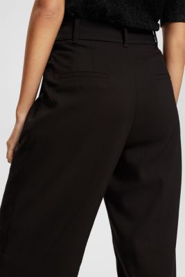 High rise wide leg trousers, BLACK, detail-asia image number 4