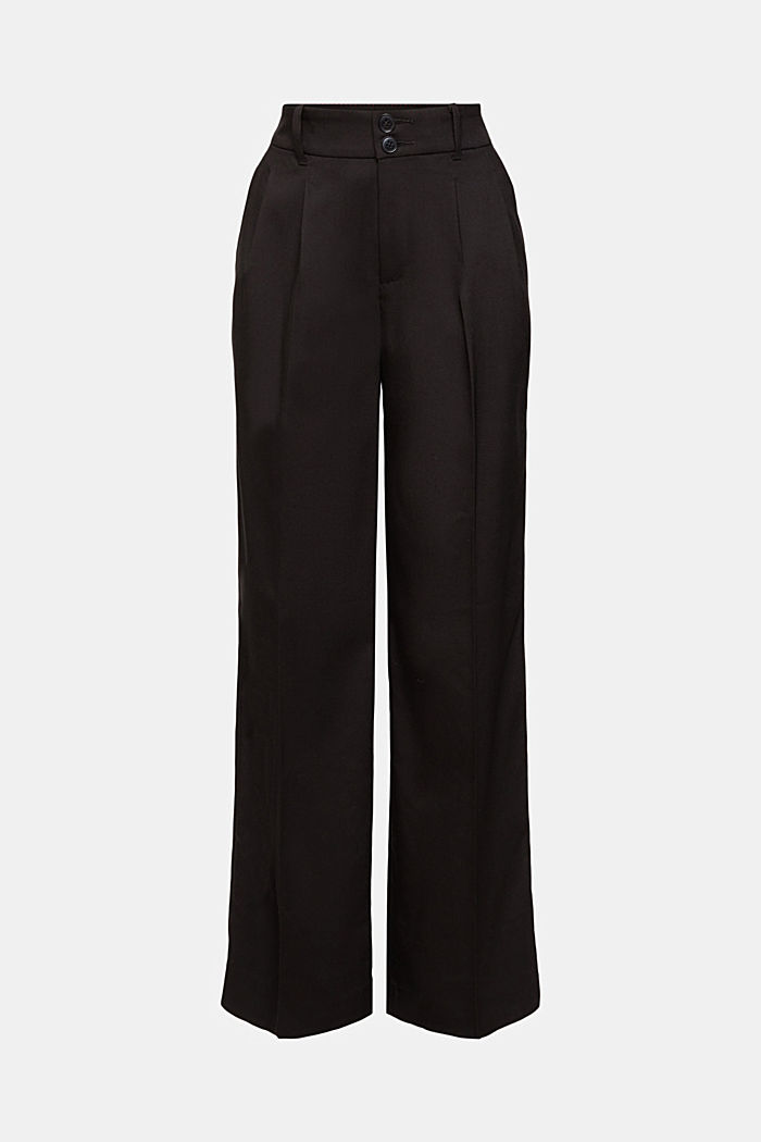 High rise wide leg trousers, BLACK, detail-asia image number 8