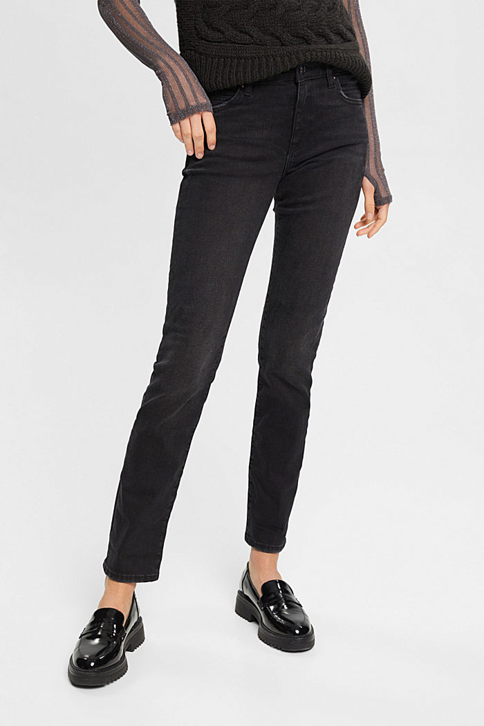 Straight leg jeans, BLACK DARK WASHED, detail-asia image number 0