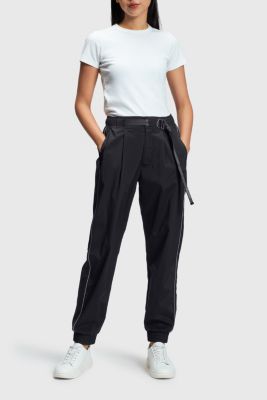 High-rise buckle waisted joggers