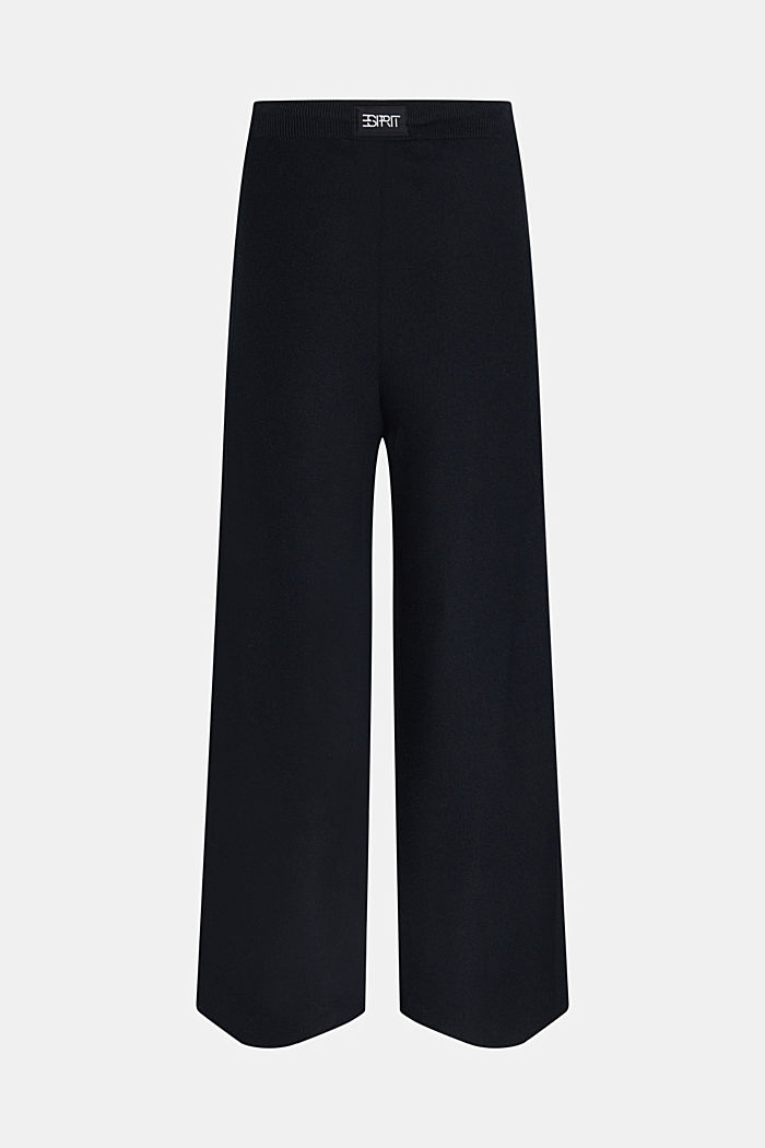 High-rise wide leg slit front trousers, BLACK, detail-asia image number 5