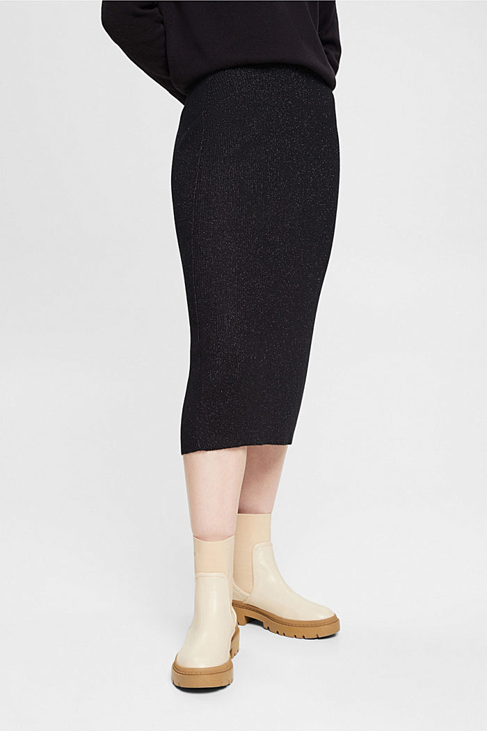 Sparkly midi skirt, BLACK, detail-asia image number 0