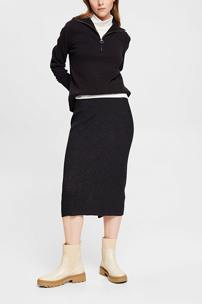 Sparkly midi skirt, BLACK, detail-asia image number 3