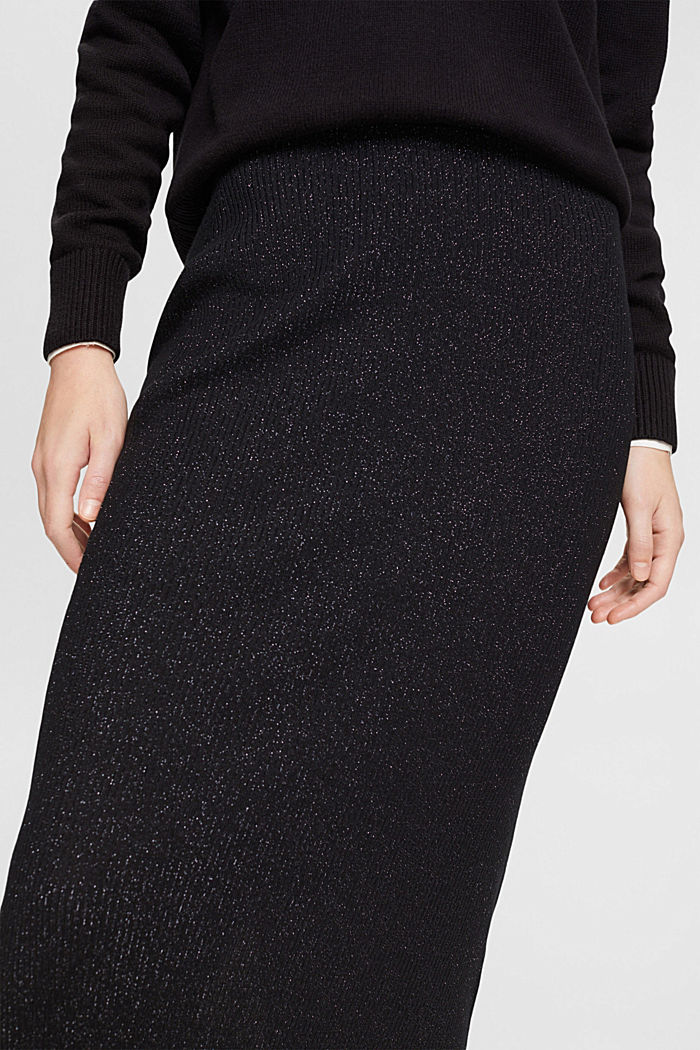 Sparkly midi skirt, BLACK, detail-asia image number 4