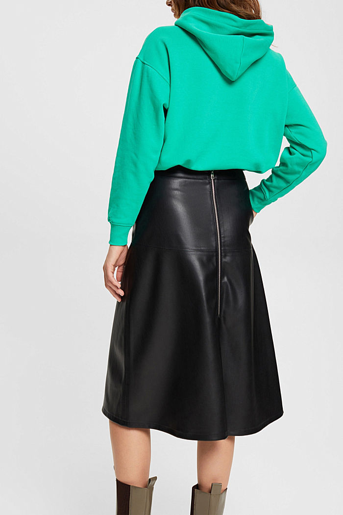 CURVY Faux leather midi skirt, BLACK, detail-asia image number 1
