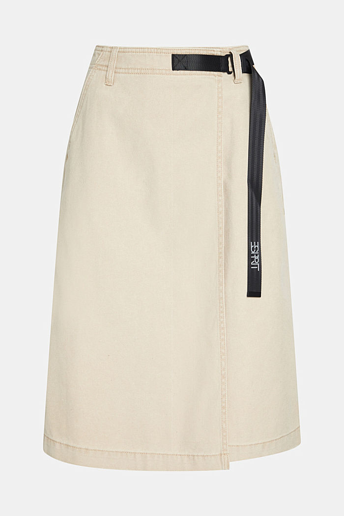 Buckle waist wrapped midi skirt, CREAM BEIGE, detail-asia image number 4