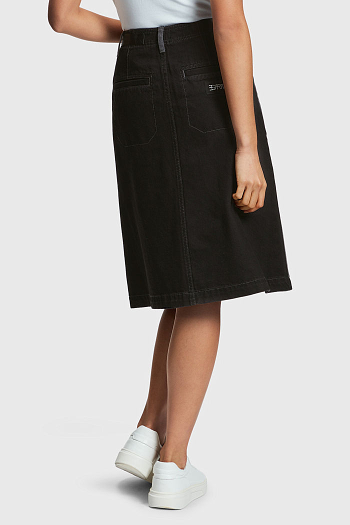 Buckle waist wrapped midi skirt, BLACK, detail-asia image number 1