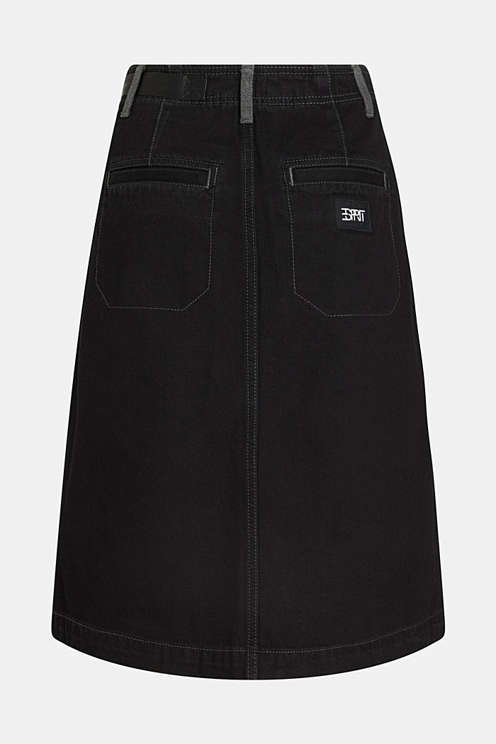 Buckle waist wrapped midi skirt, BLACK, detail-asia image number 5