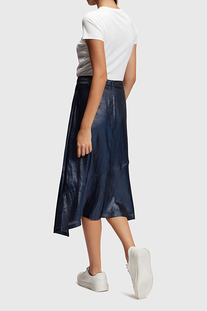 Metallic midi skirt, NAVY, detail-asia image number 1