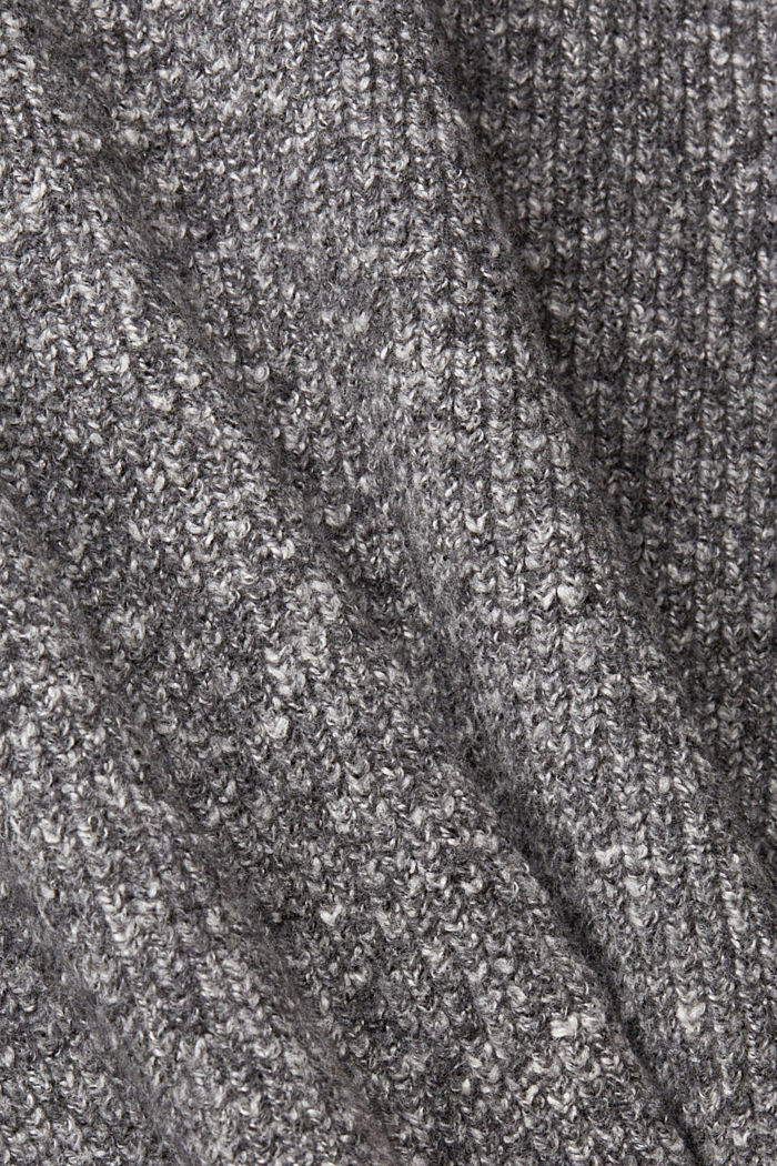 含羊毛紋理針織連身裙, 灰色, detail-asia image number 5