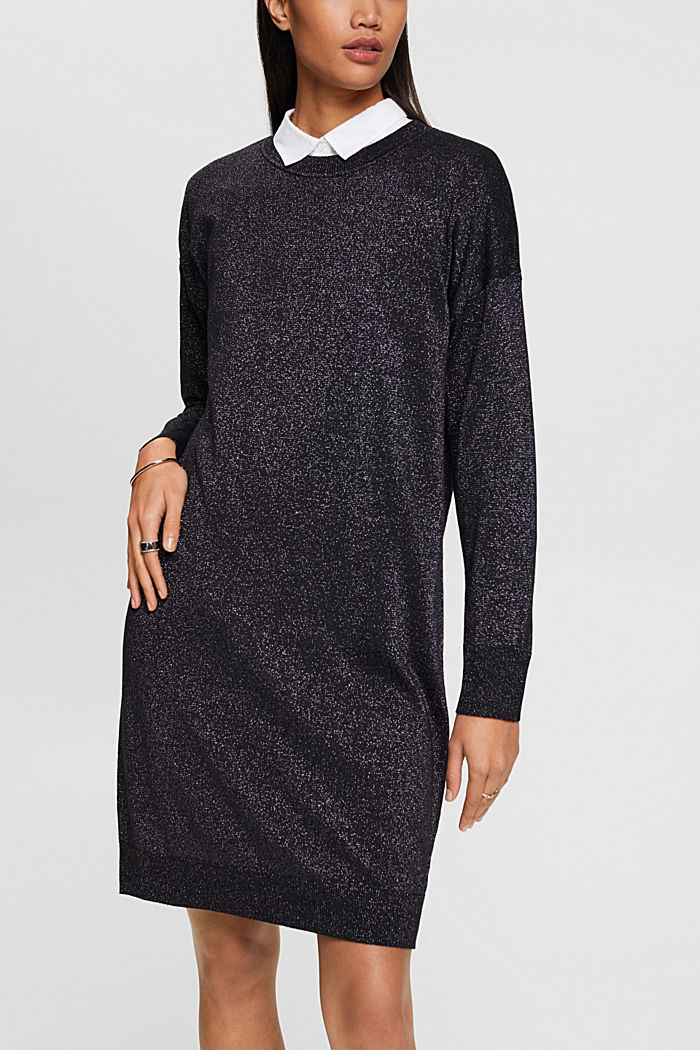 Knitted midi dress with glitter effect, BLACK, detail-asia image number 0