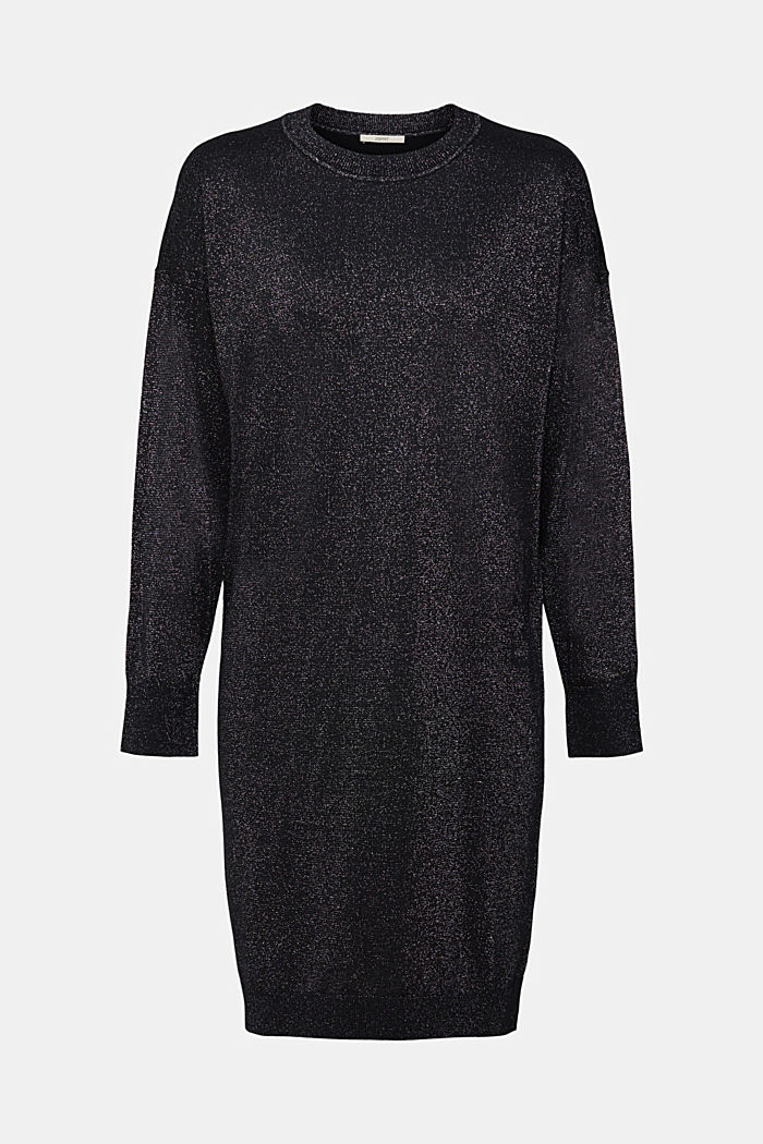 Knitted dress with glitter effect, BLACK, detail-asia image number 6