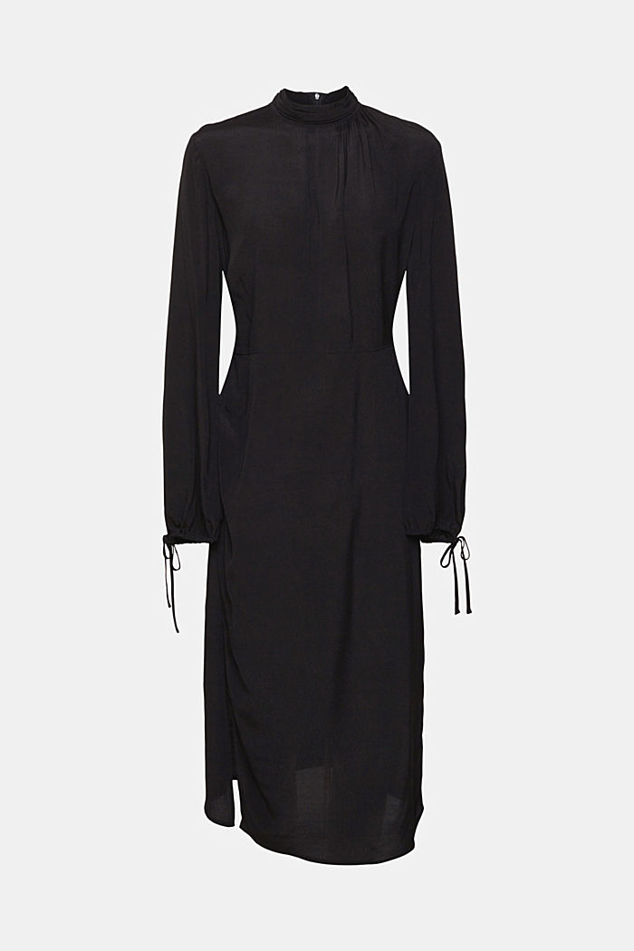 立領連衣裙, BLACK, detail-asia image number 6