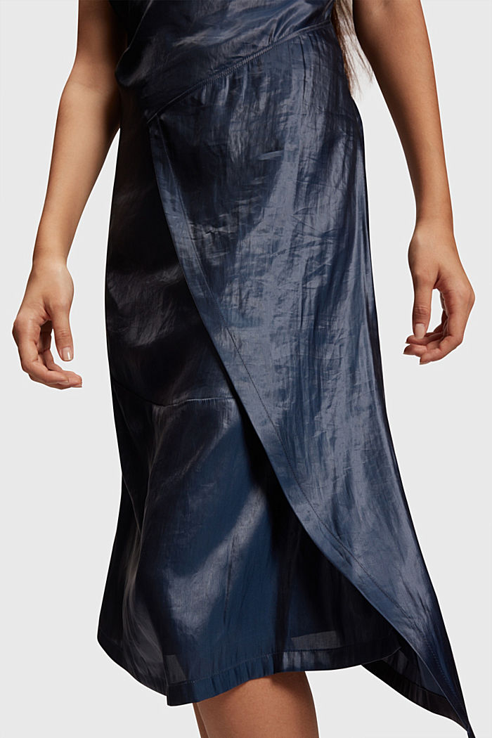 Twisted back metallic slip dress, NAVY, detail-asia image number 2